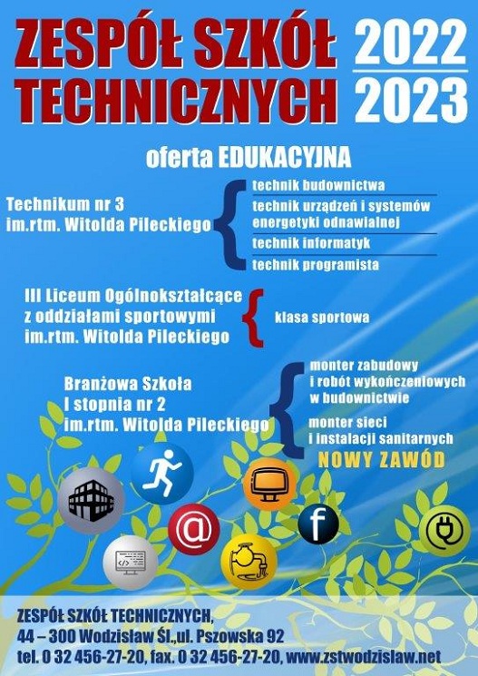 Oferta edukacyjne Zespłu Szkół Technicznych na rok 2022/2023