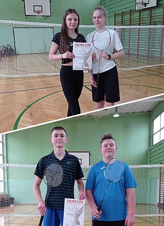 Uczniowie ZST w zawodach rejonowych w badmintona.